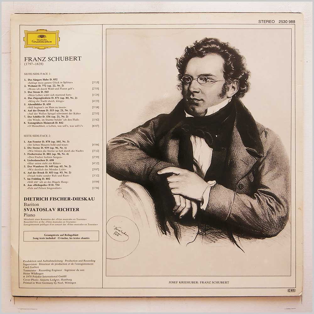 Dietrich Fischer-Dieskau, Svjatoslav Richter - Franz Schubert: Lieder  (2530 988) 