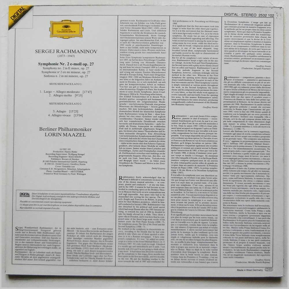 Lorin Maazel, Berliner Philharmoniker - Rachmaninov: Symphonie No.2  (2532 102) 