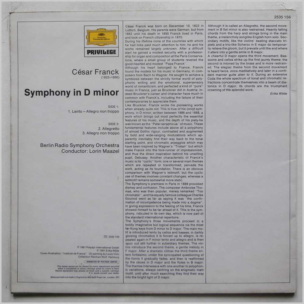 Lorin Maazel, Radio Symphony Orchestra Berlin - Cesar Franck: Symphony in D Minor  (2535 156) 