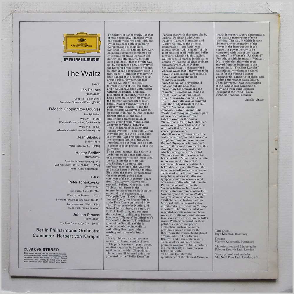 Herbert von Karajan, Berliner Philharmoniker - The Waltz: Berlioz, Chopin, Douglas, Delibes, Sibelius, Johann Strauss, Tchaikovsky  (2538 095) 