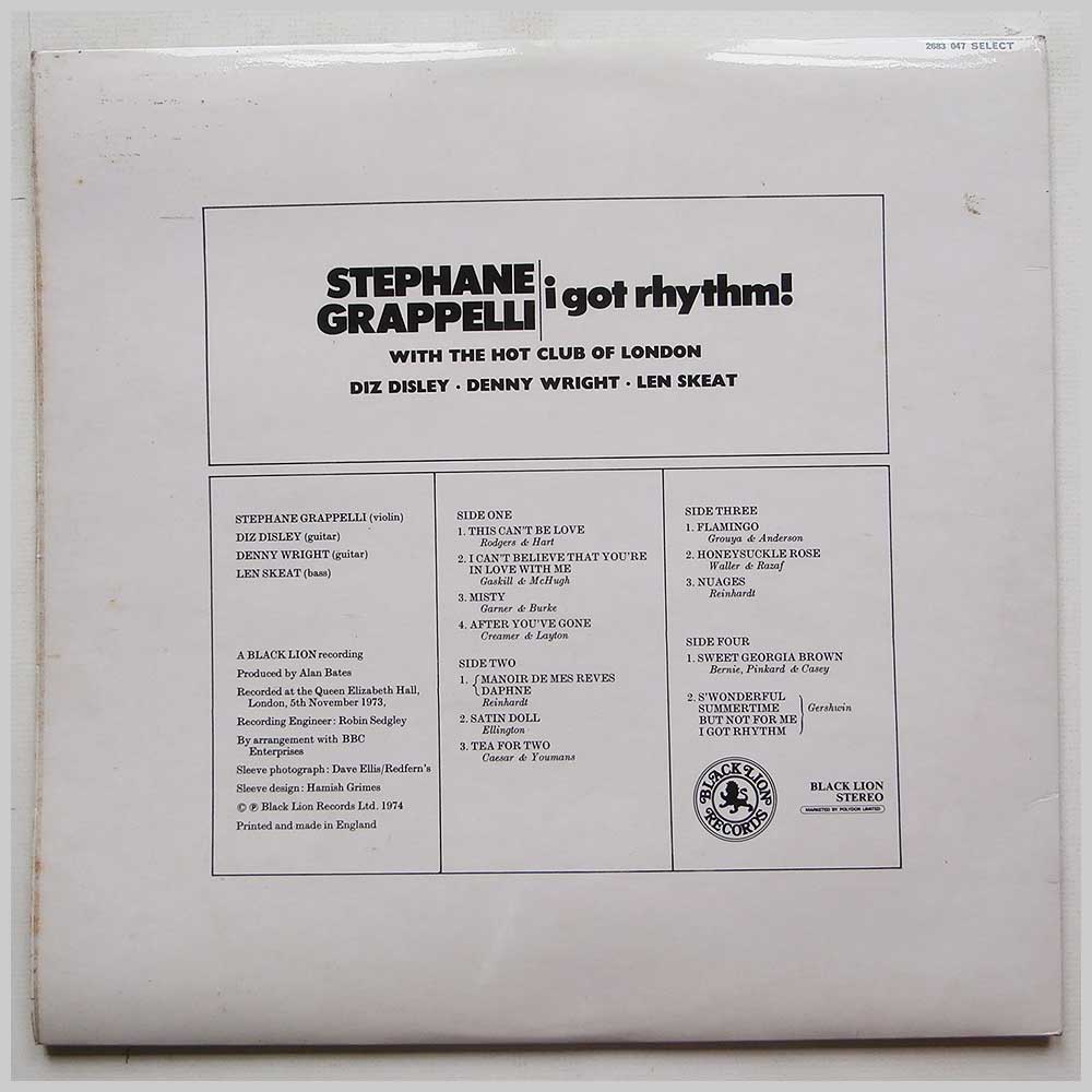 Stephane Grappelli with The Hot Club Of London - I Got Rhythm!  (2683 047) 