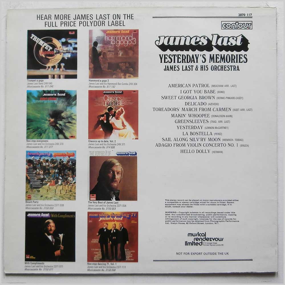 James Last and His Orchestra - Yesterday's Memories  (2870 117) 