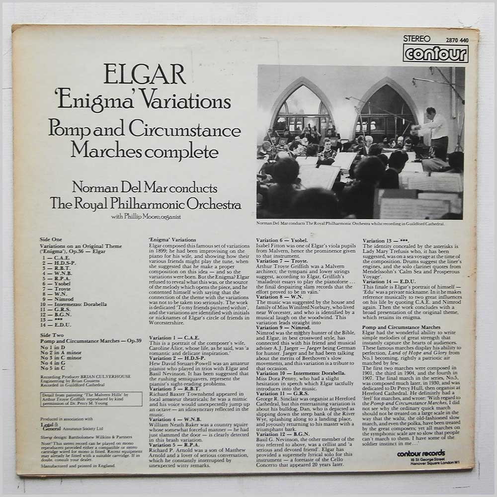 Norman Del Mar, The Royal Philharmonic Orchestra - Elgar: Enigma Variations, Pomp and Circumstance Marches Complete  (2870 440) 