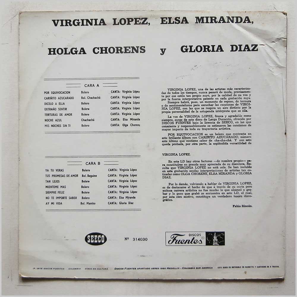 Virginia Lopez, Elsa Miranda, Olga Chorens Y Gloria Diaz - Virginia Lopez  (314030) 