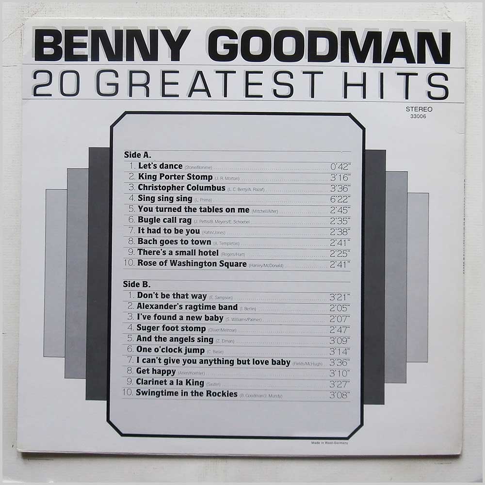 Benny Goodman - 20 Greatest Hits  (330066) 