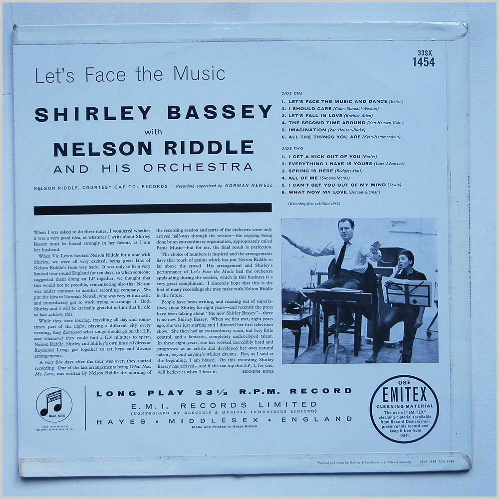 Shirley Bassey - Let's Face The Music  (33SX 1454) 