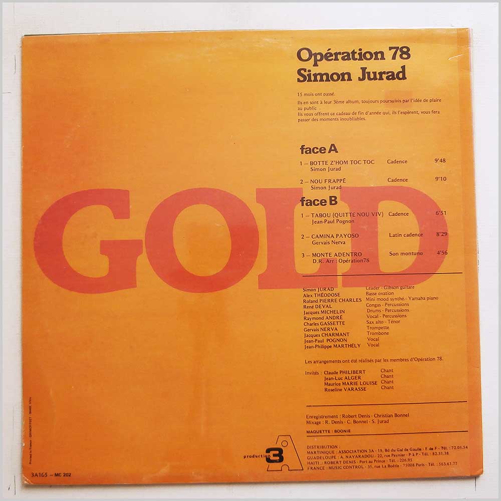 Simon Jurad and Operation 78 - Gold  (3A 165) 