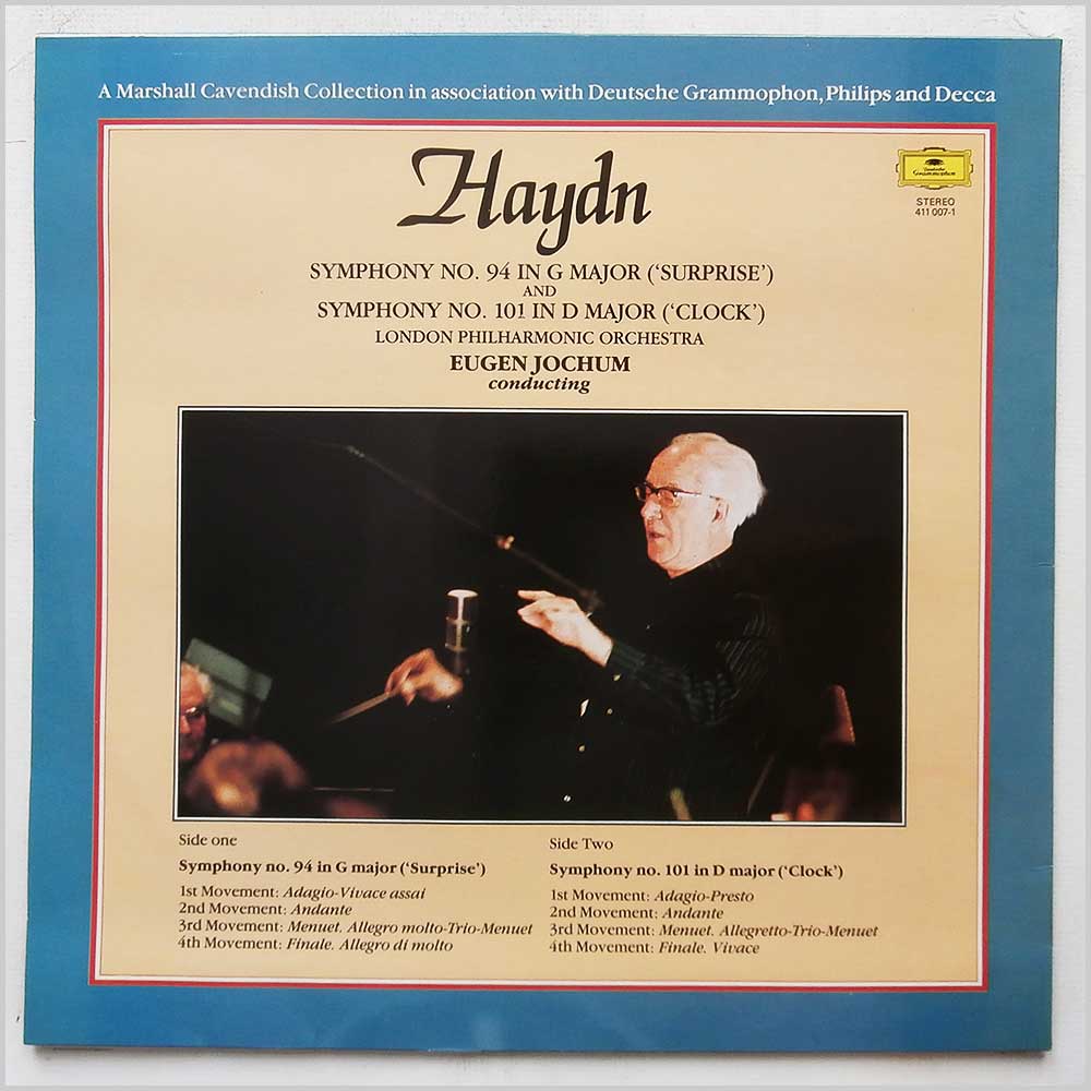Haydn, London Philharmonic Orchestra, Eugen Jochum - Haydn: Symphony No.94 in G Major (Surprise) and Symphony No.101 in D Major (Clock)  (411 007-1) 