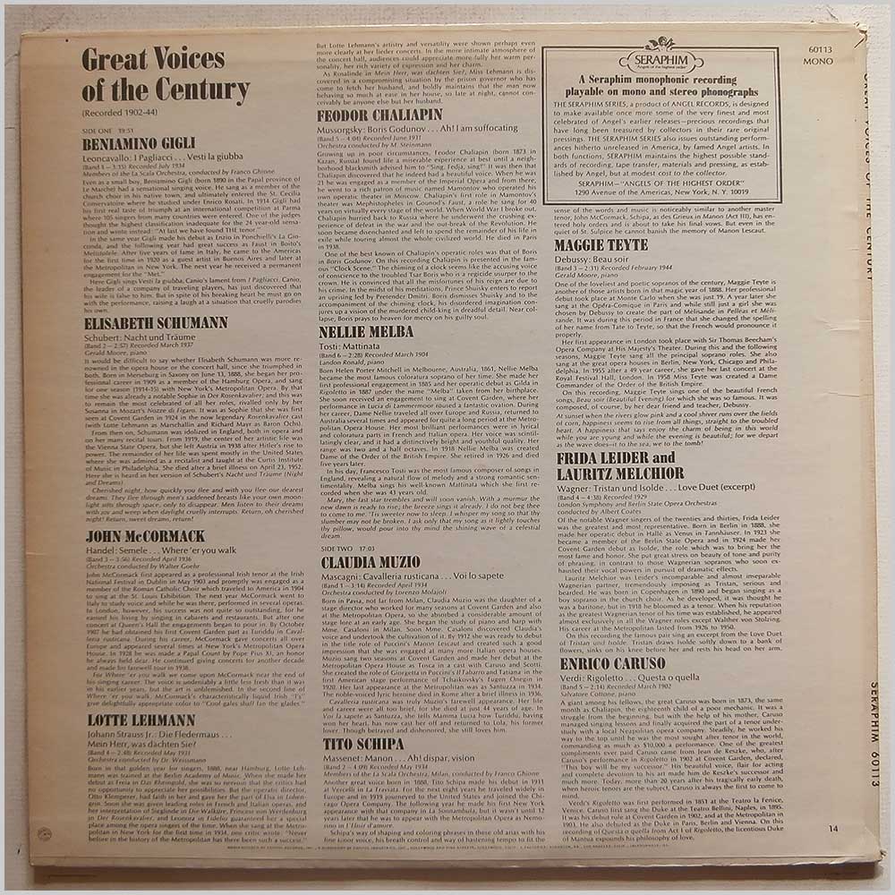 Various - Great Voices Of The Century  (60113) 