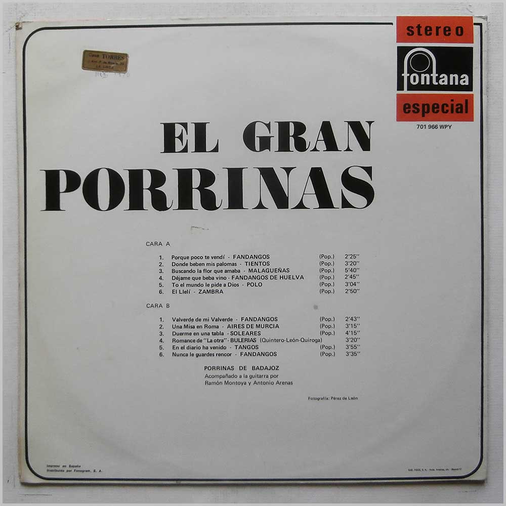 Porrina De Badajoz - El Gran Porrinas  (701 966 WPY) 