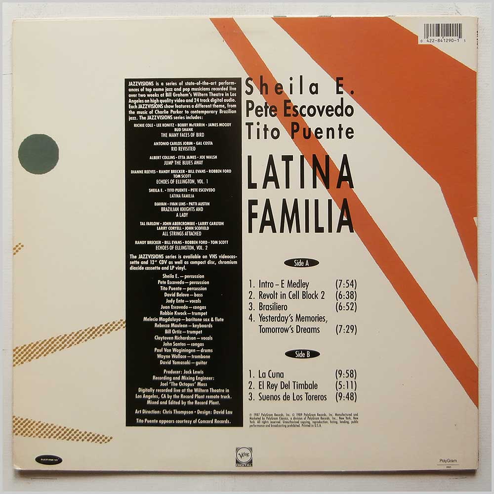 Sheila E., Pete Escovedo, Tito Puente - Latiina Familia  (841 290-1) 
