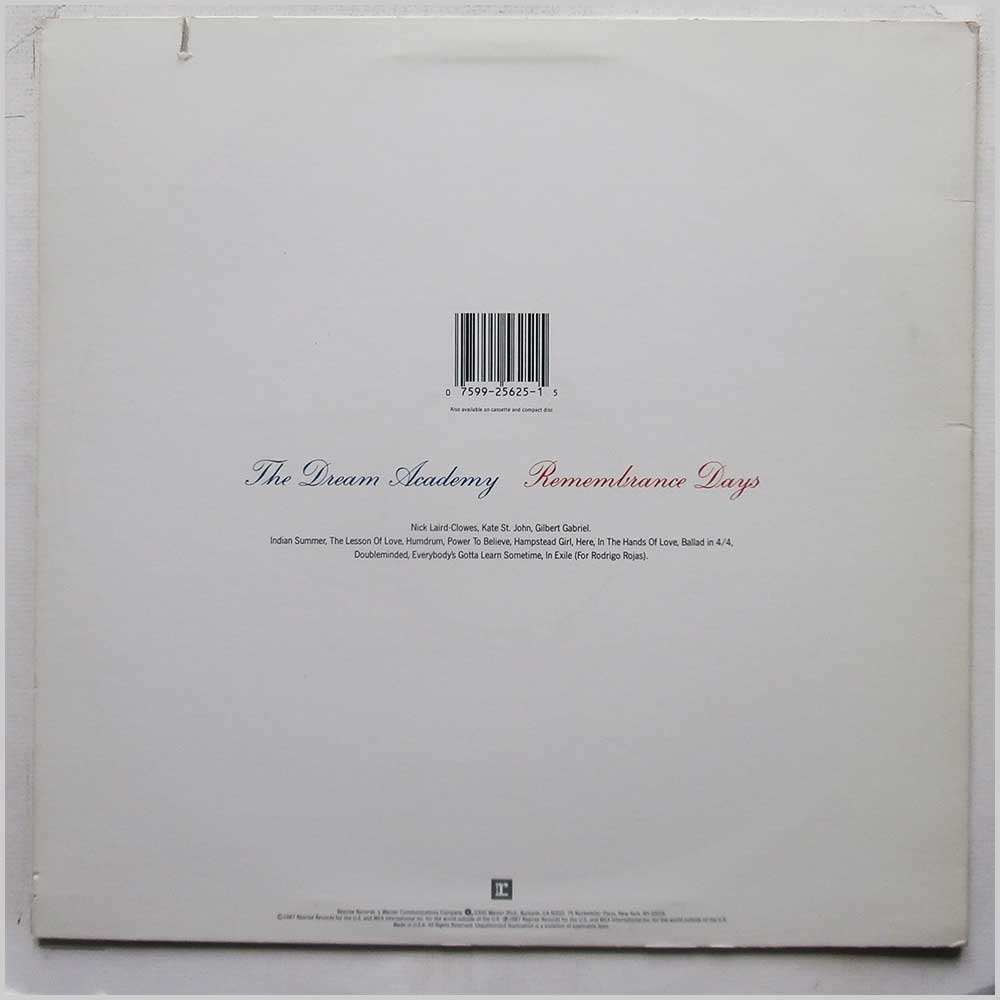 The Dream Academy - Remembrance Days  (9 25625-1) 