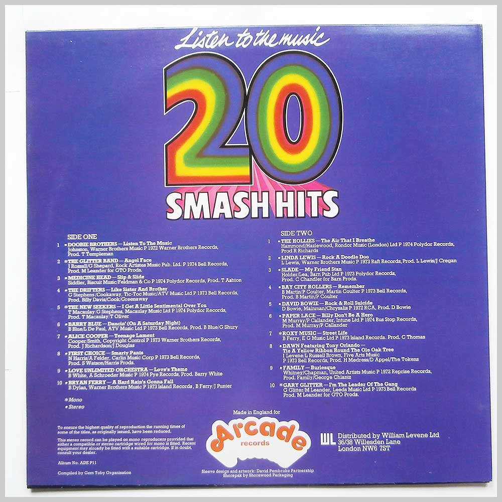 Various - Listen To The Music: 20 Smash Hits  (ADEP 11) 