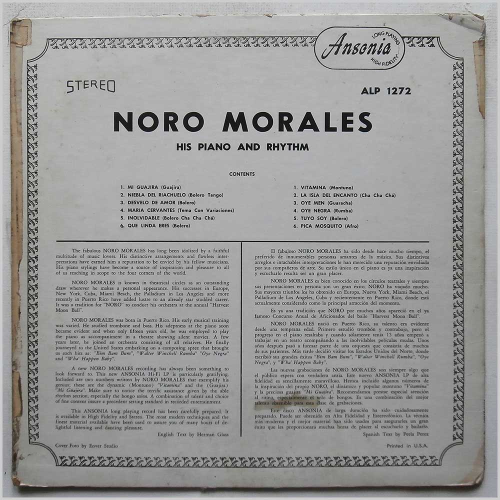 Noro Morales - His Piano and Rhythm  (ALP 1272) 