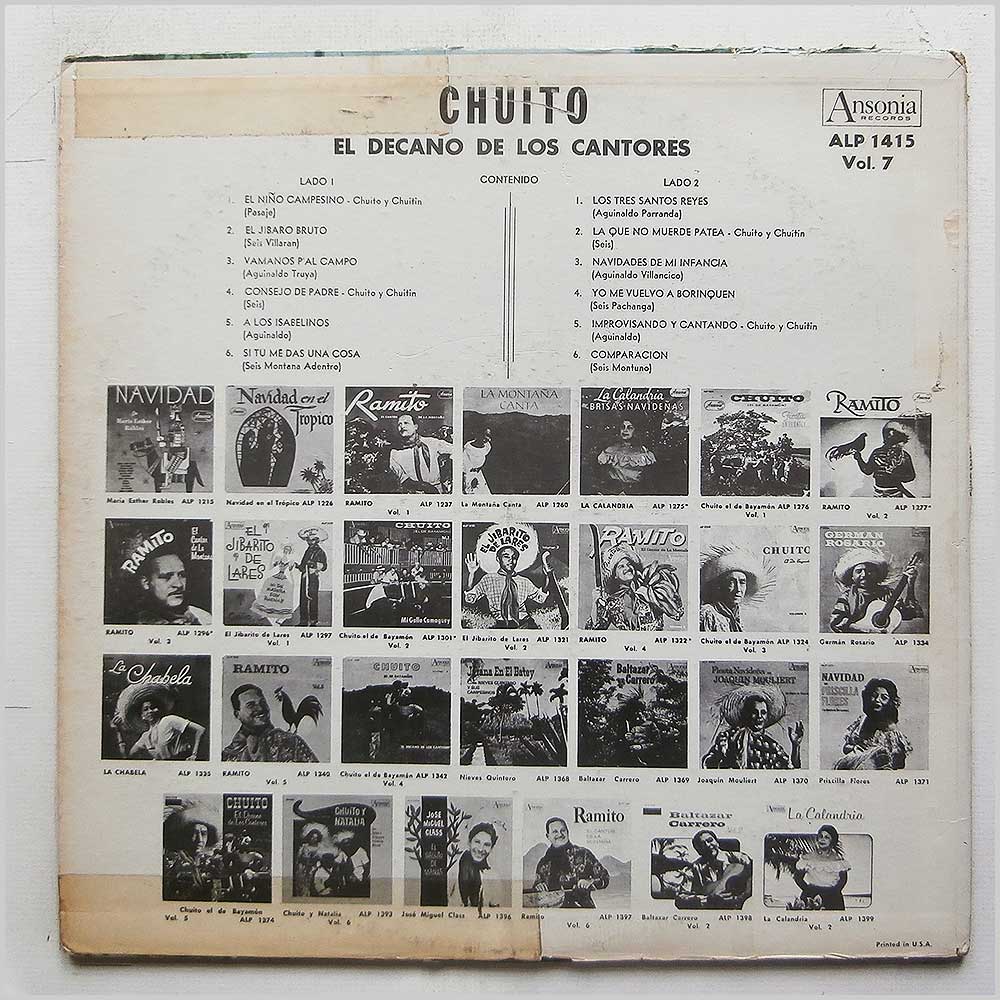 Chuito - El Decano De Los Cantores Vol.7  (ALP 1415) 