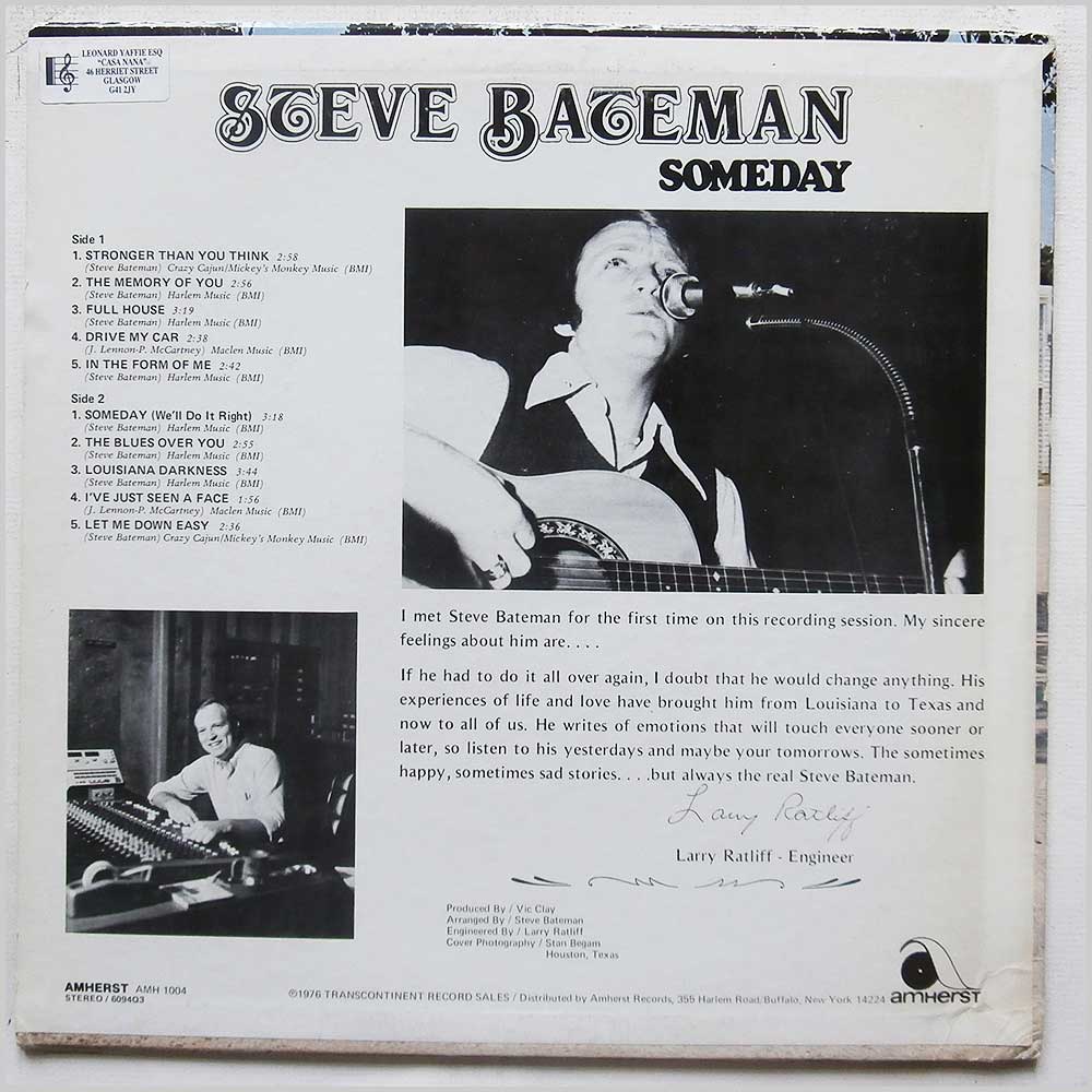 Steve Bateman - Someday  (AMH 1004) 