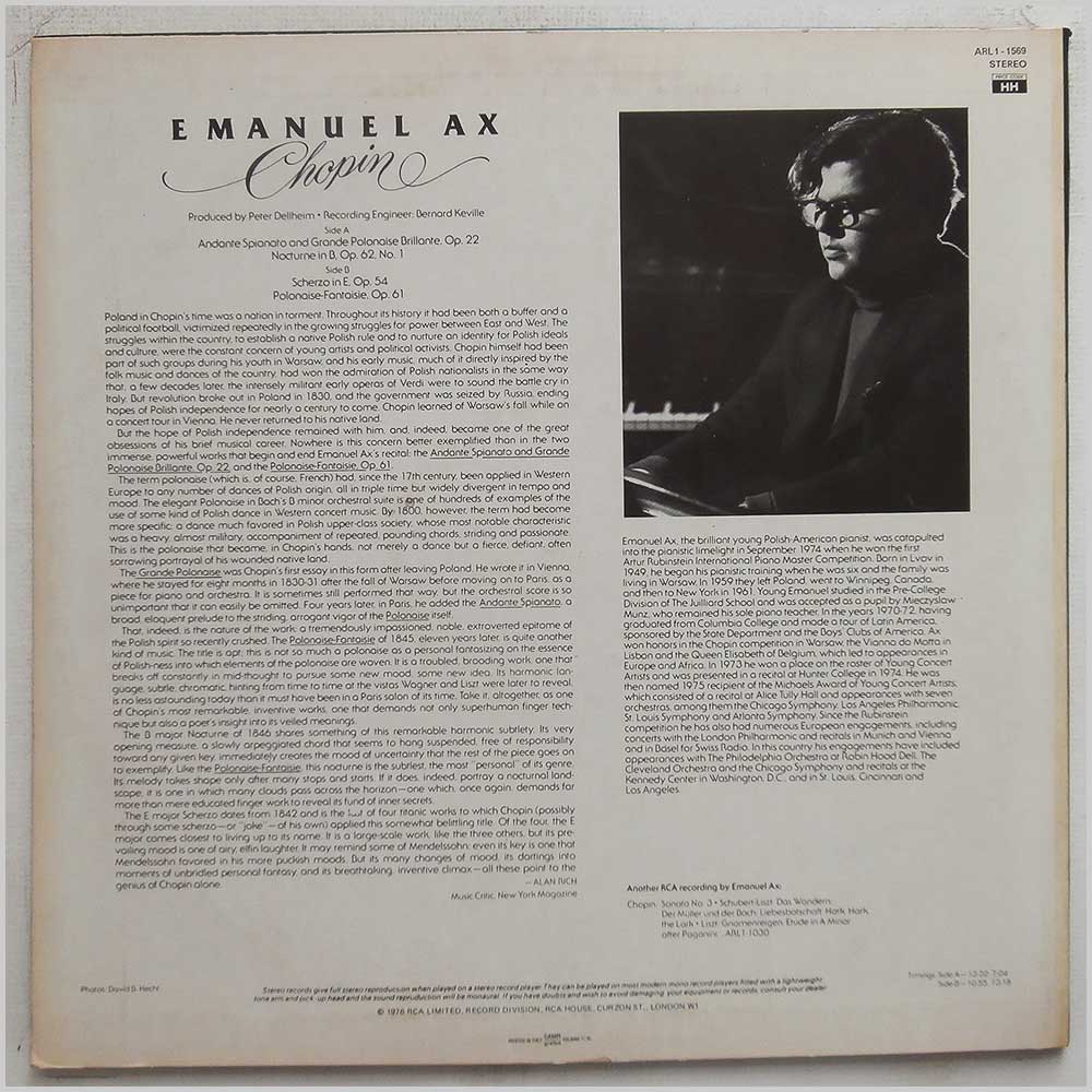 Emanuel Ax - Chopin  (ARL 1-1569) 