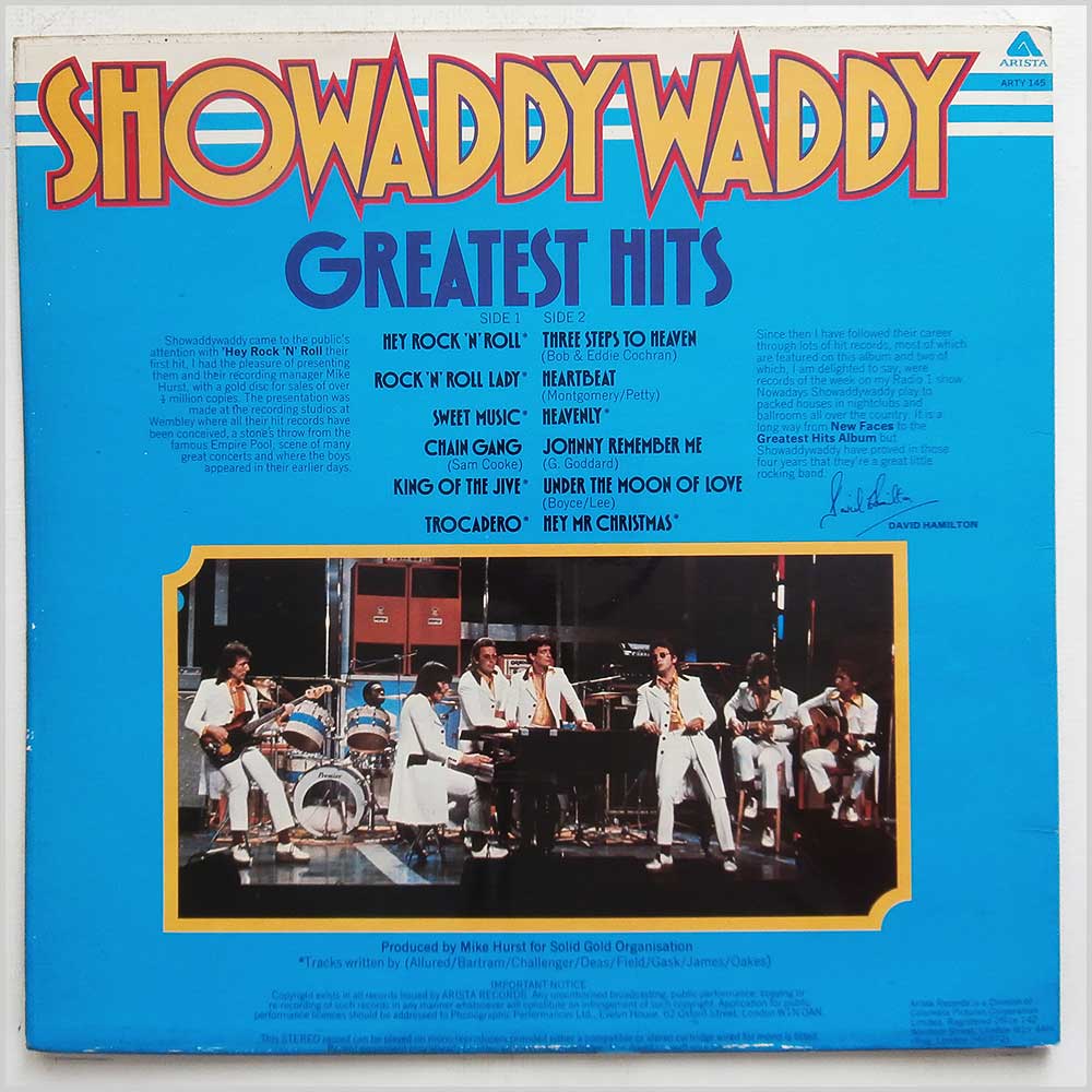 Showaddywaddy - Showaddywaddy's Greatest Hits  (ARTY 145) 