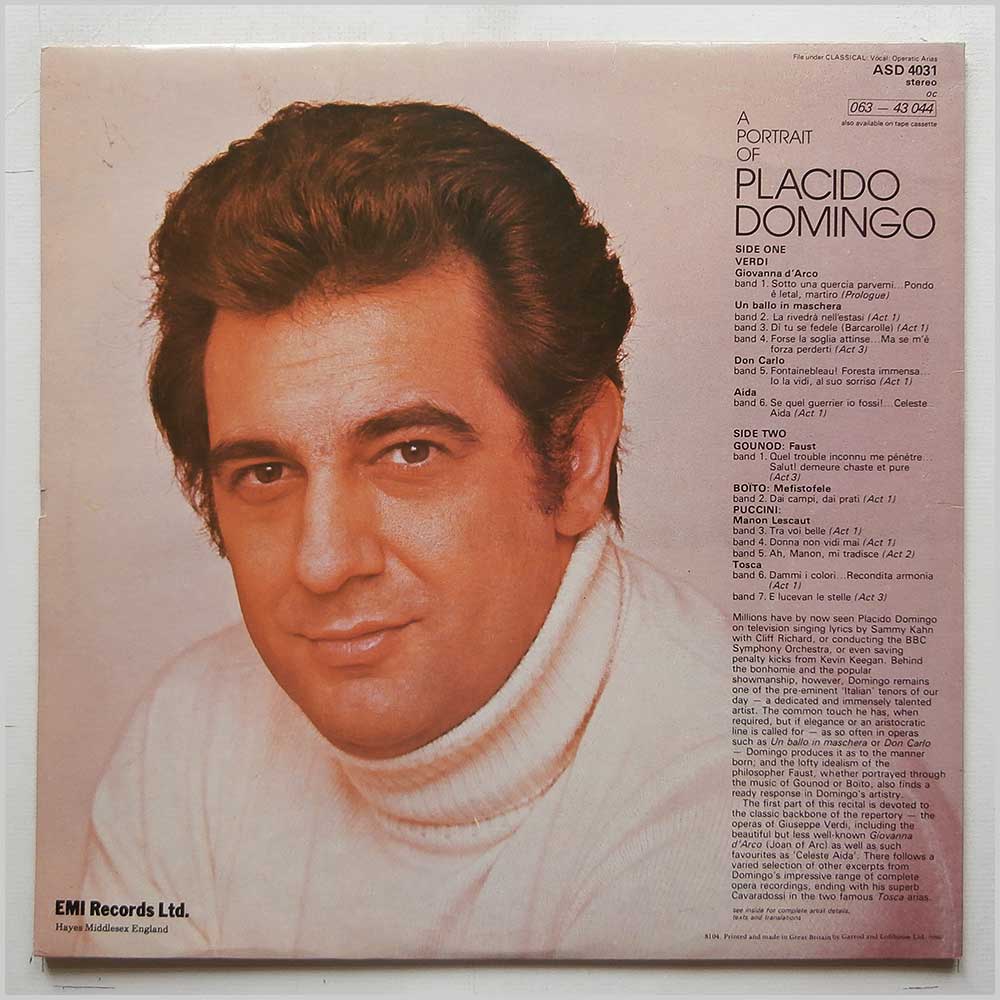 Placido Domingo - A Portrait Of Placido Domingo  (ASD 4031) 