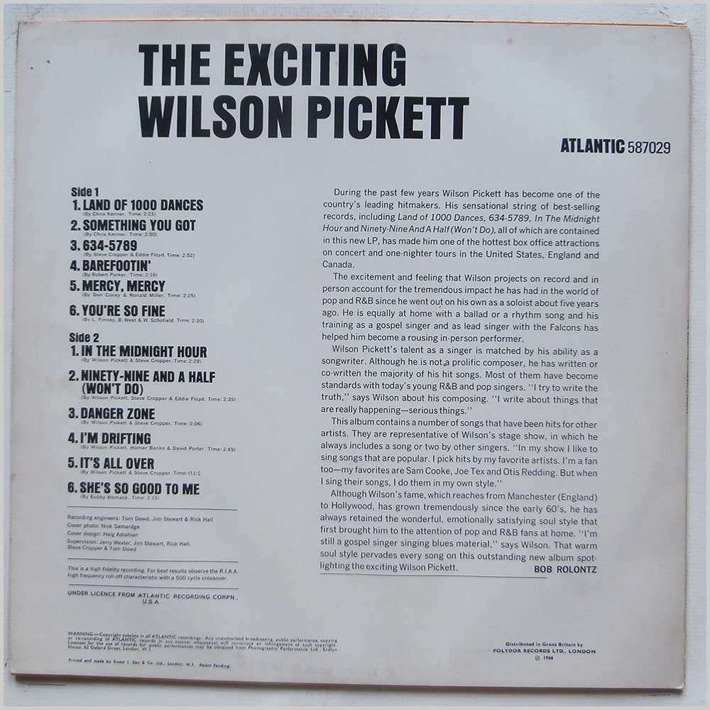Wilson Pickett - The Exciting Wilson Pickett  (ATLANTIC 587029) 