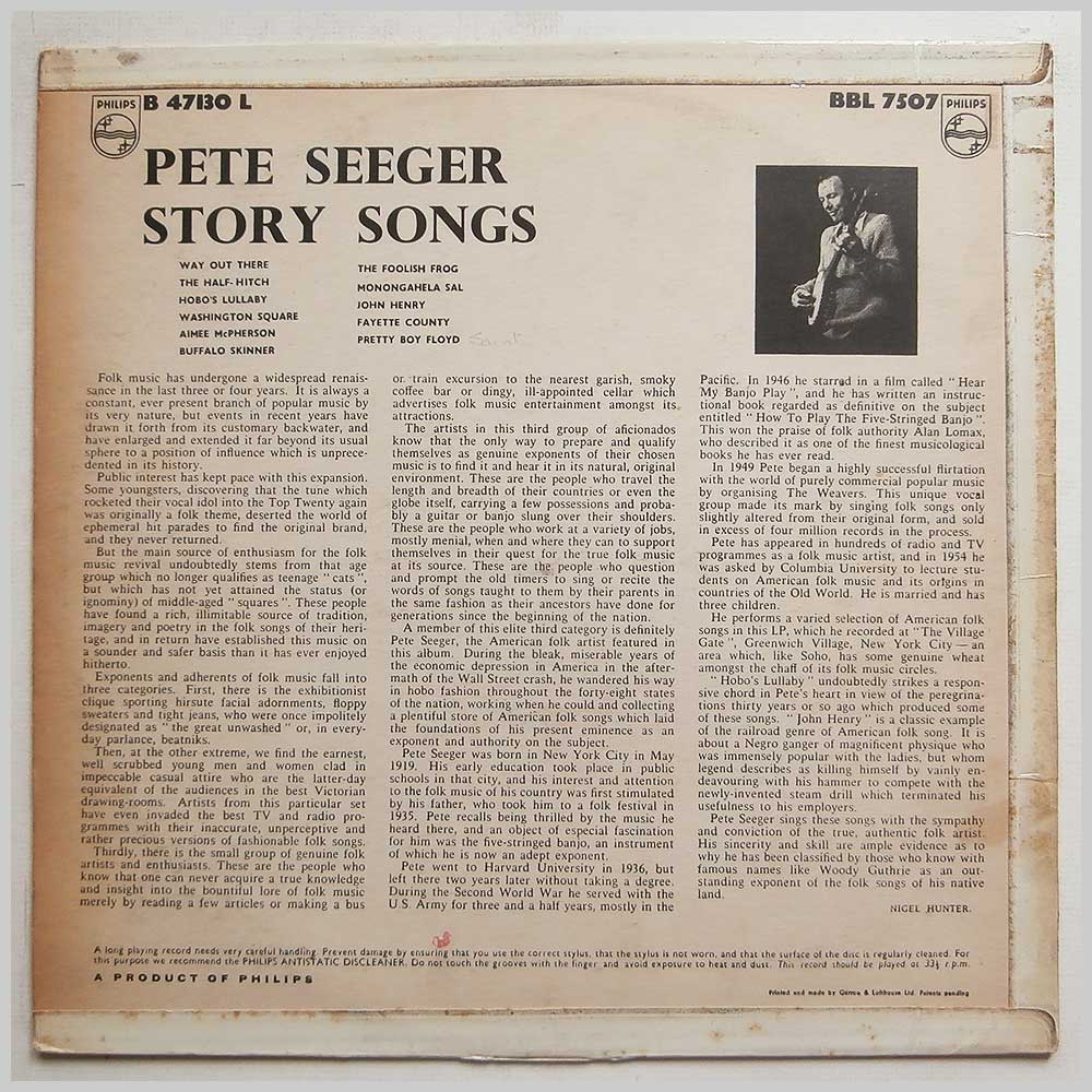 Pete Seeger - Story Songs  (B 47130 L) 