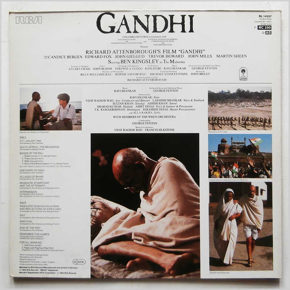 Ravi Shankar, George Fenton - Gandhi: Music From The Original Motion Picure Soundtrack  (BL 14557) 