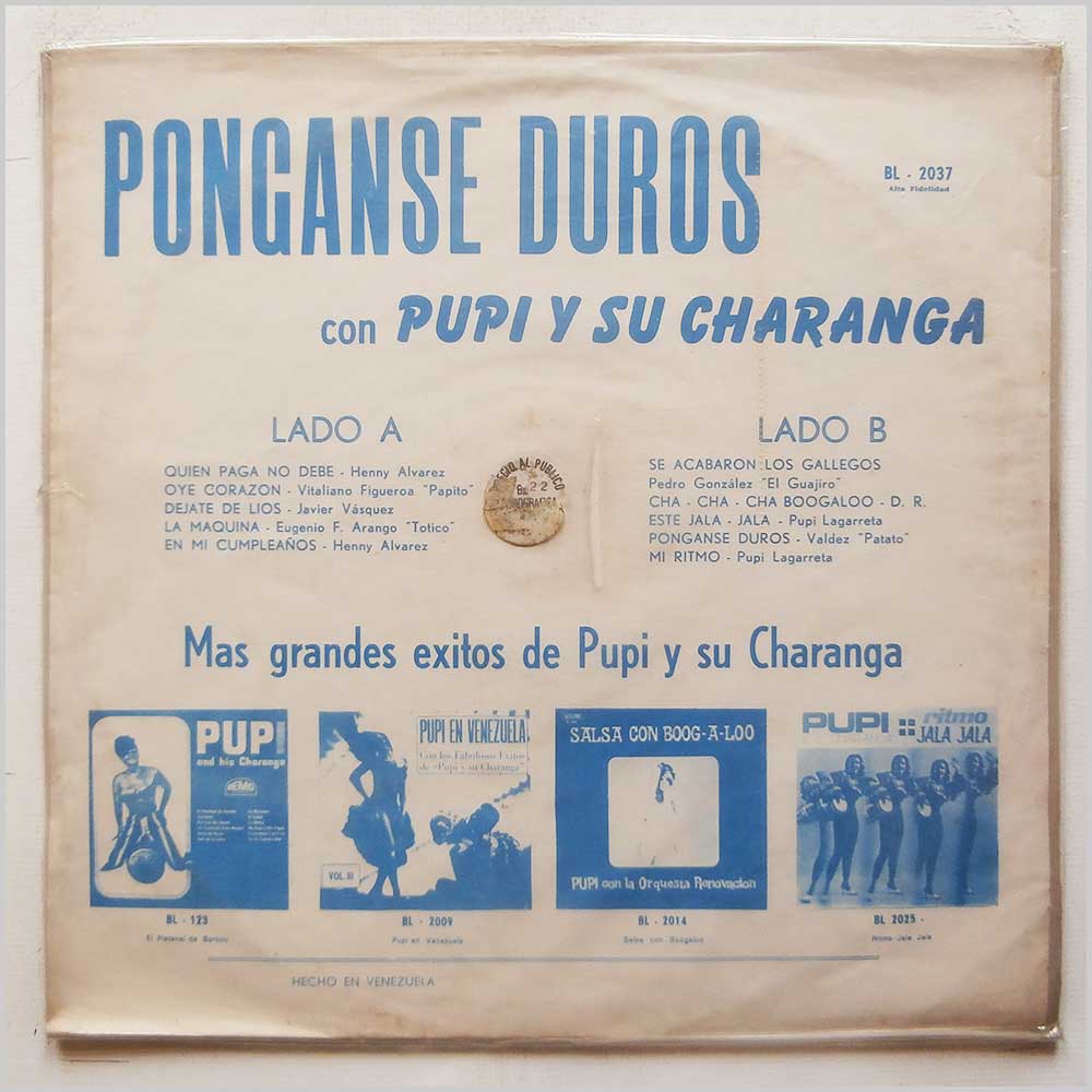 Pupi Y Su Charanga - Pongase Duros Con Pupi Y Su Charanga  (BL-2037) 