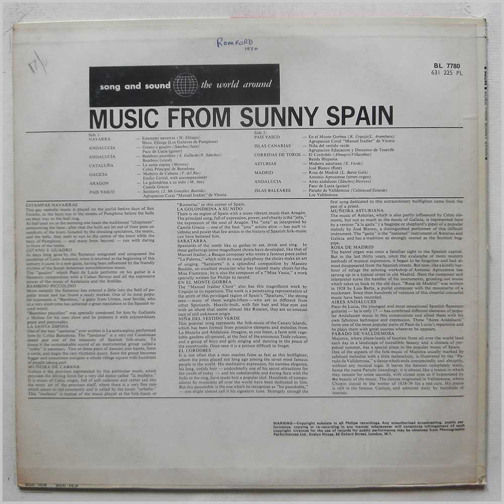 Various - Music From Sunny Spain  (BL 7780) 