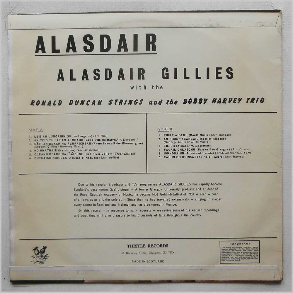 Alasdair Gilles - Alasdair  (BSLP 65) 