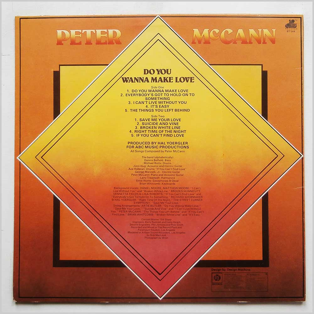 Peter McCann - Do You Wanna Make Love  (BT 544) 