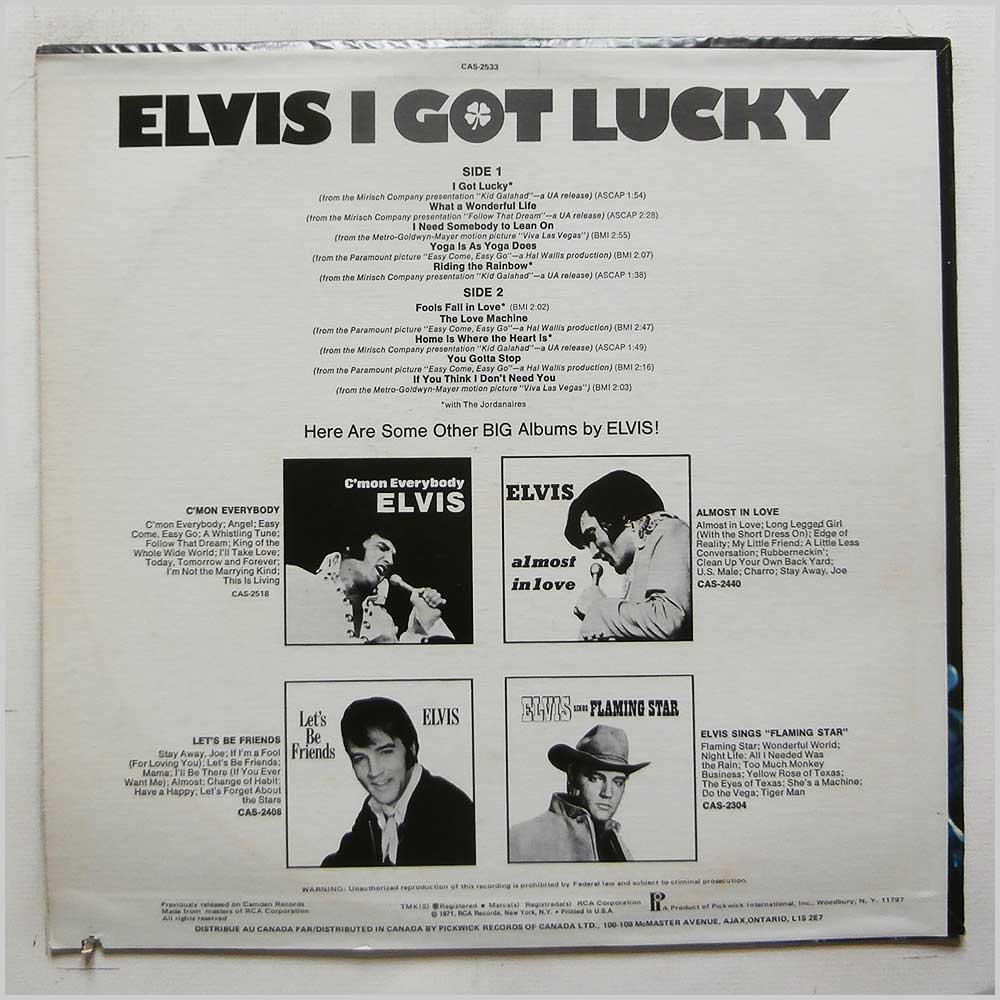 Elvis Presley - I Got Lucky  (CAS-2533) 