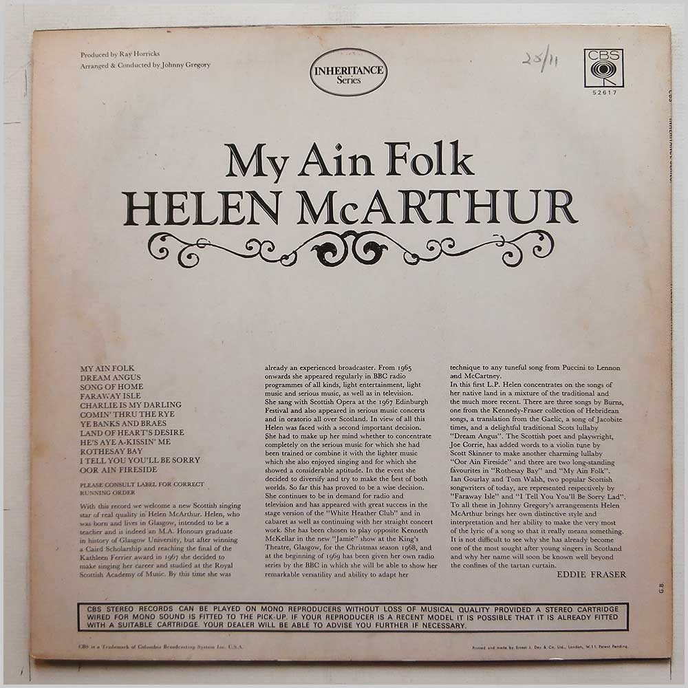 Helen McArthur - My Ain Folk  (CBS 52617) 