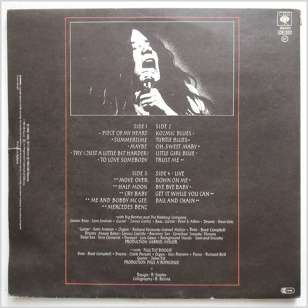 Janis Joplin - Anthology  (CBS 88492) 