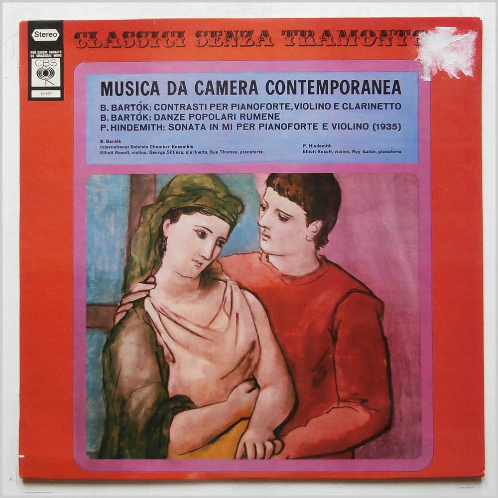 Musica Da Camera Contemporanea - Bartok: Contrasti Per Pianoforte, Violine E Clarinetto, Hindemith: Sonata  (CBS S 51157) 