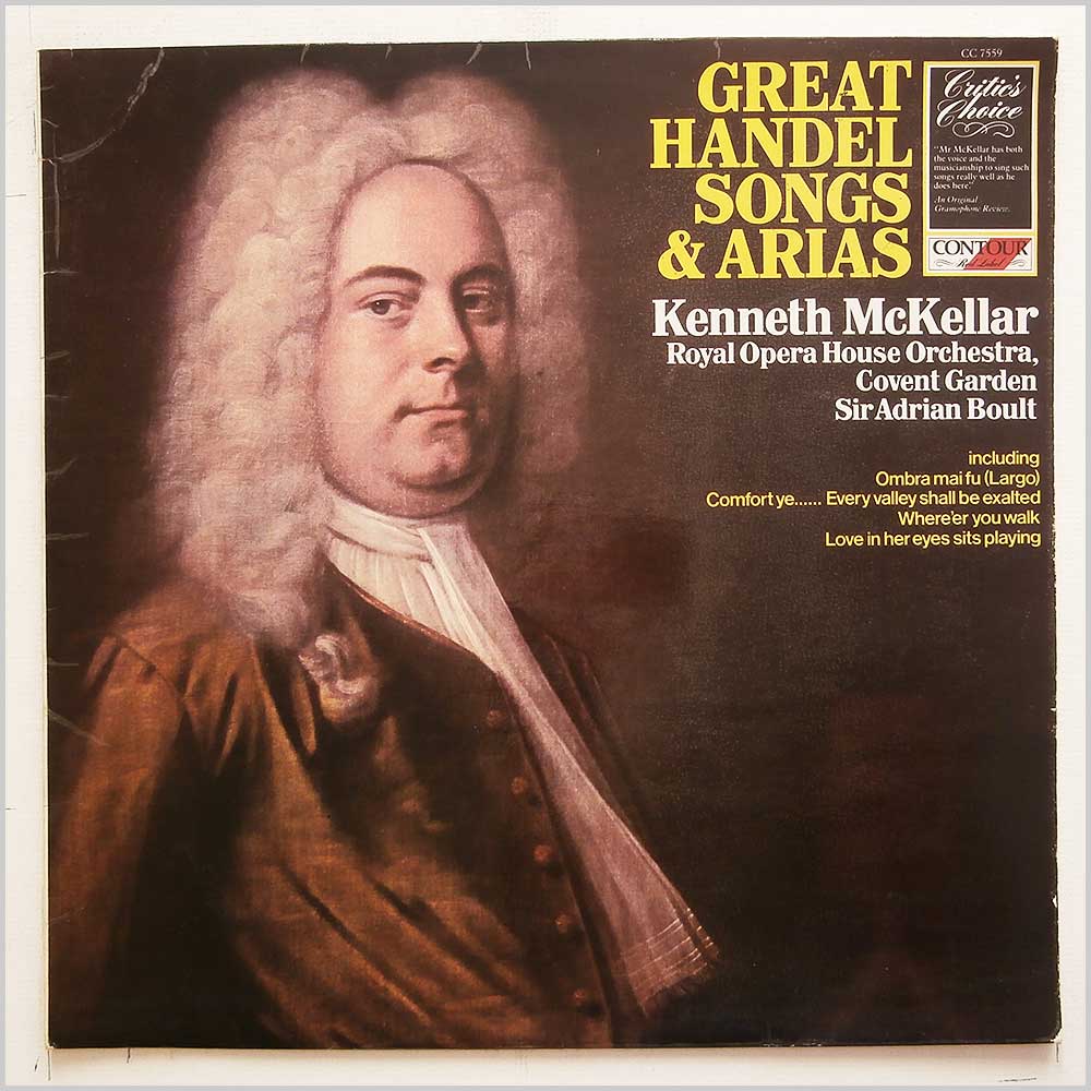 Kenneth McKellar, Sir Adrian Boult, Royal Opera House Orchestra - Great Handel Songs and Arias  (CC 7559) 