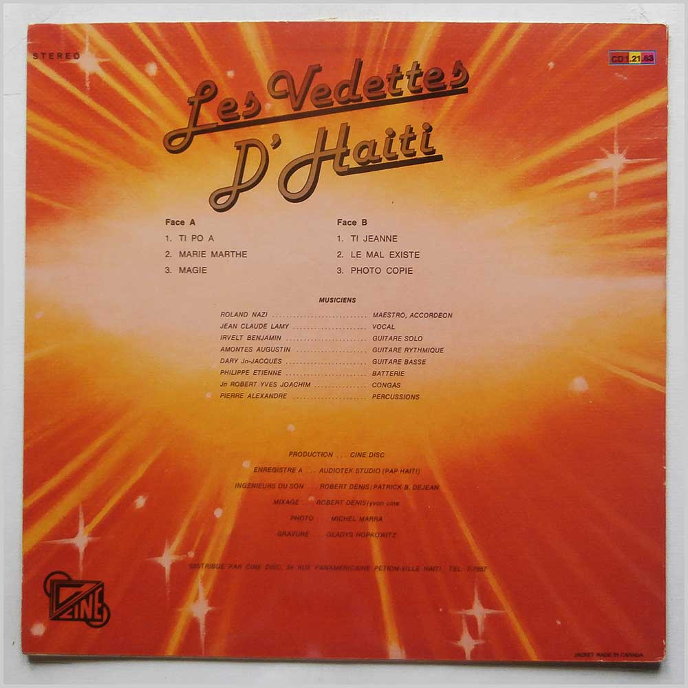 Les Vedettes D'Haiti - Les Vedettes D'Haiti  (CD1.21.63) 