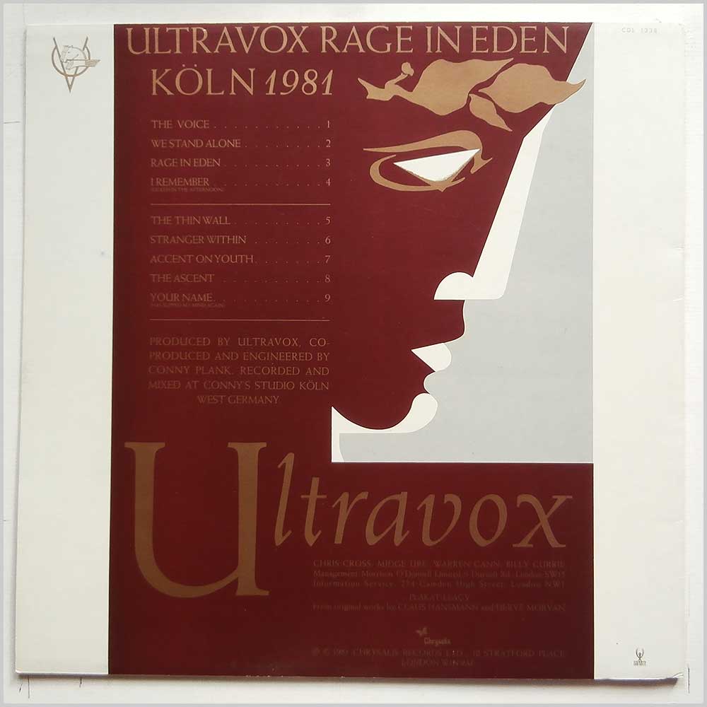 Ultravox - Rage in Eden  (CDL 1338) 