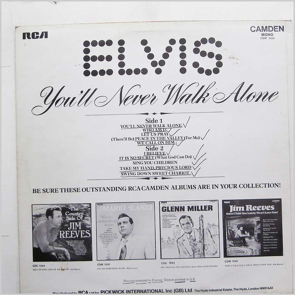 Elvis Presley - You'll Never Walk Alone  (CDM 1088) 