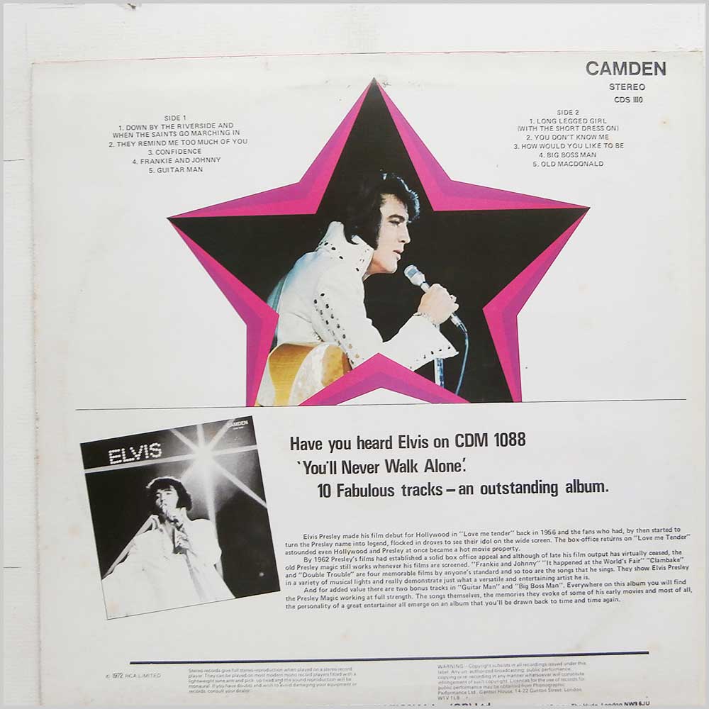 Elvis Presley - Elvis Sings Hits From His Movies  (CDS 1110) 