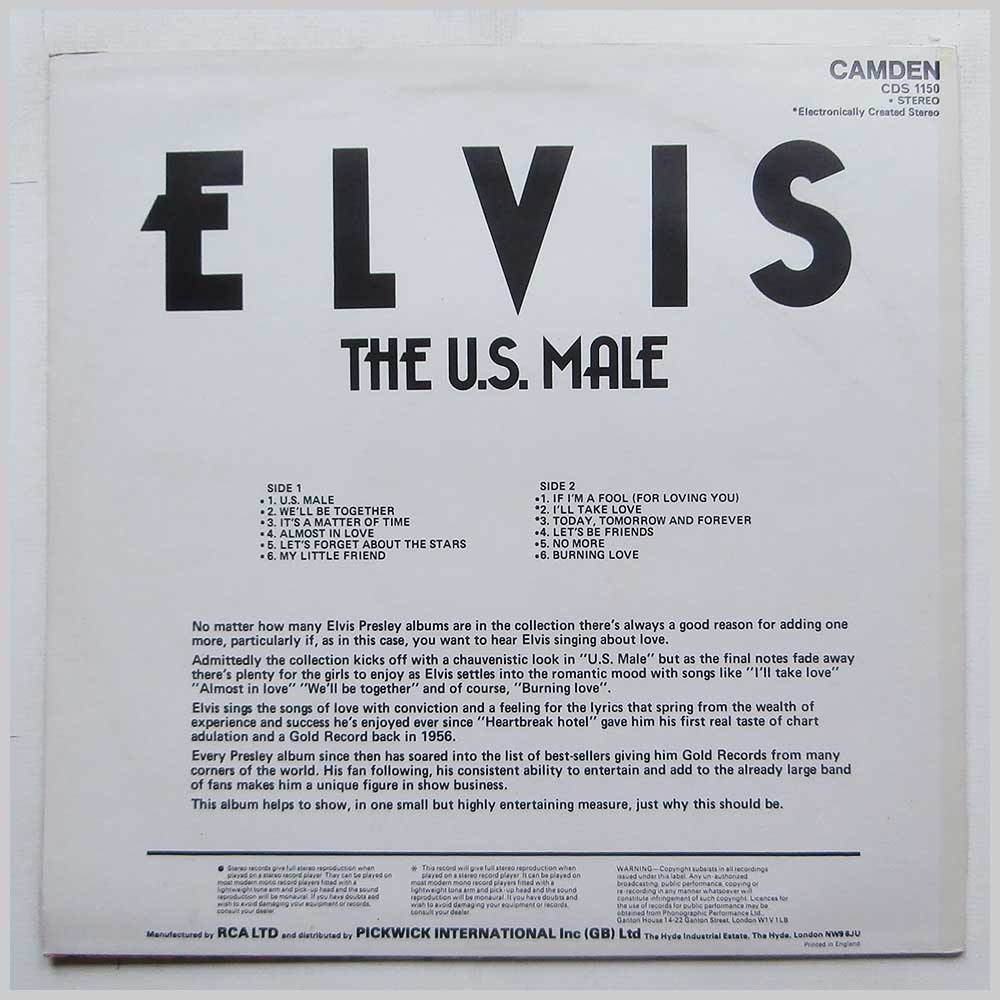 Elvis Presley - The U.S. Male  (CDS 1150) 