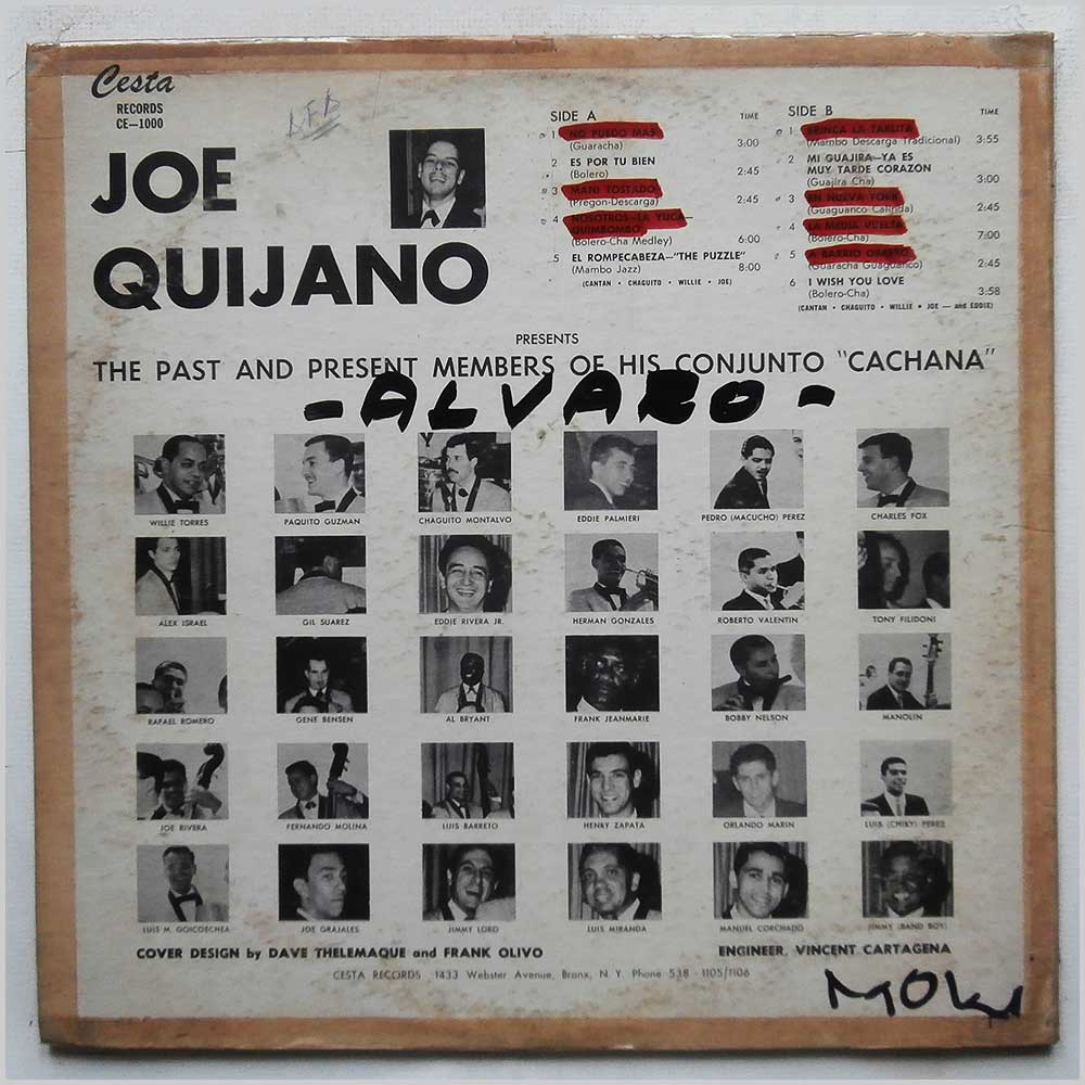 Joe Quijano and His Fantastic Conjunto Cachana - The World's Most Exciting Latin American Orchestra And Revue  (CE-1000) 