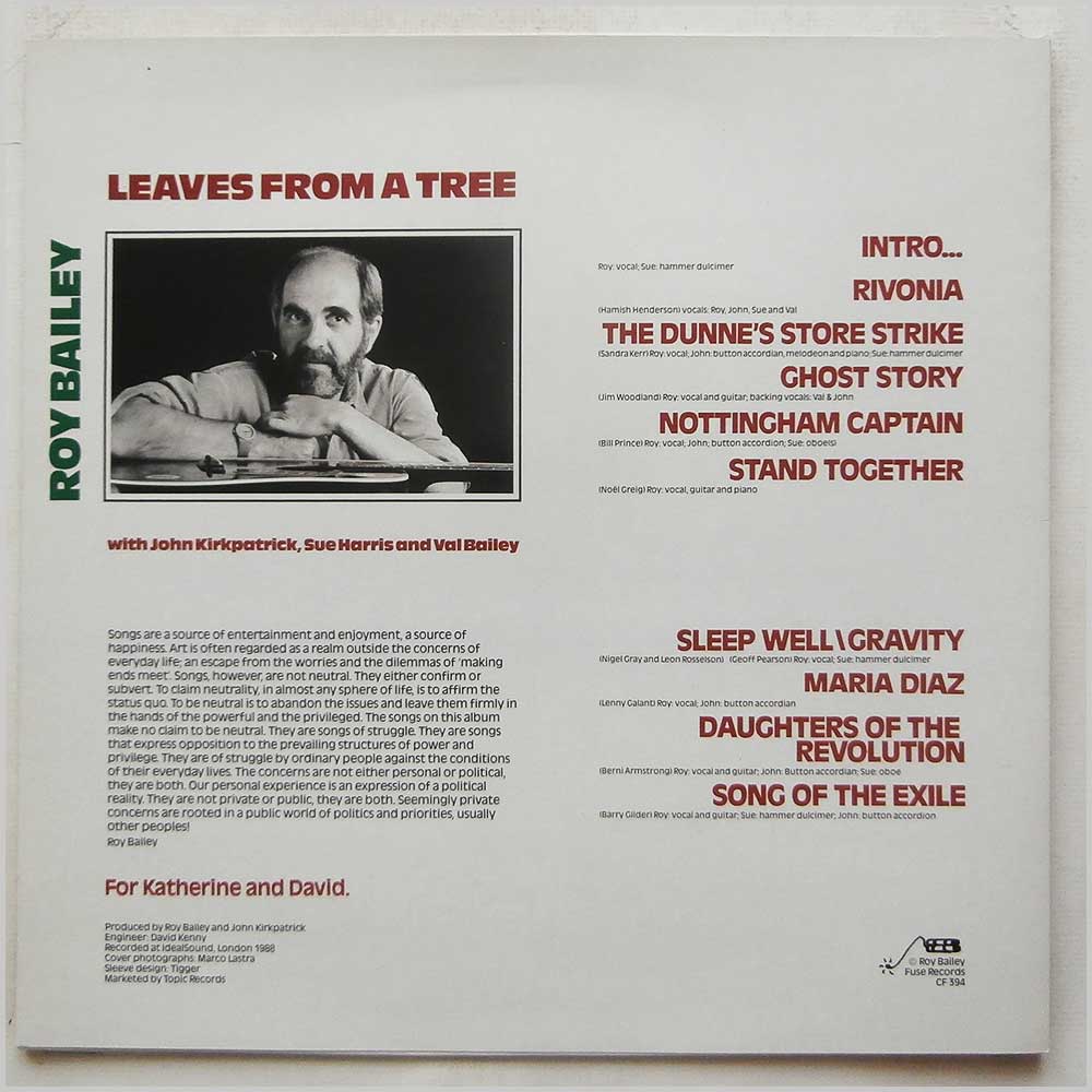 Roy Bailey - Leaves From A Tree  (CF 394) 