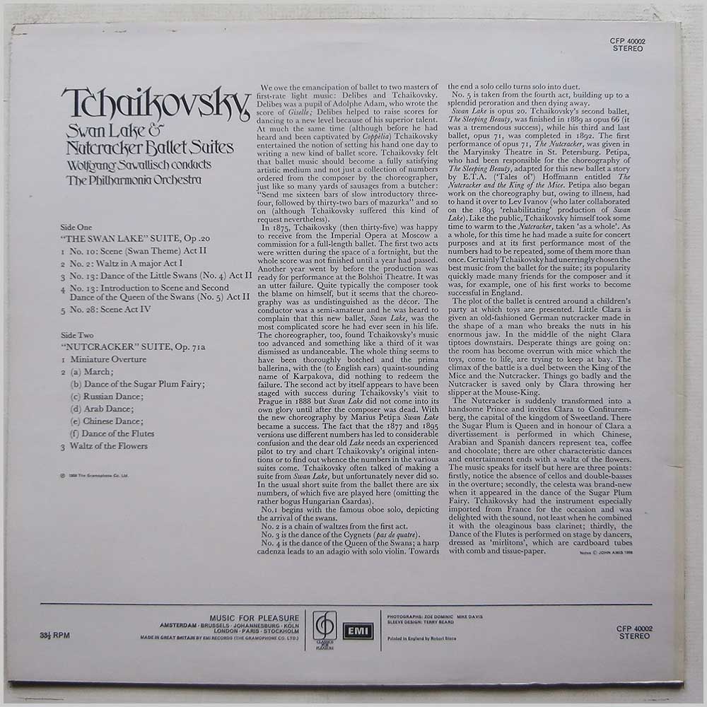 Wolfgang Sawallisch, Philharmonia Orchestra - Tchaikovsky: Swan Lake and Nutcracker Ballet Suites  (CFP 40002) 