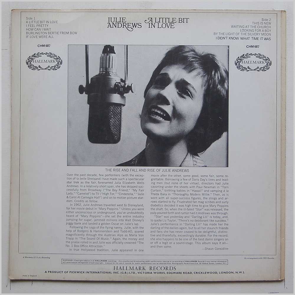 Julie Andrews - A Little Bit in Love  (CHM 687) 