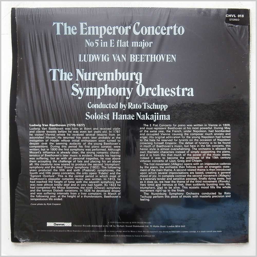 Hanae Nakajima, The Nuremburg Symphony Orchestra, Rato Tschupp - Ludwig van Beethoven: The Emperor Concerto No. 5 in E Flat Major  (CHVL 018) 