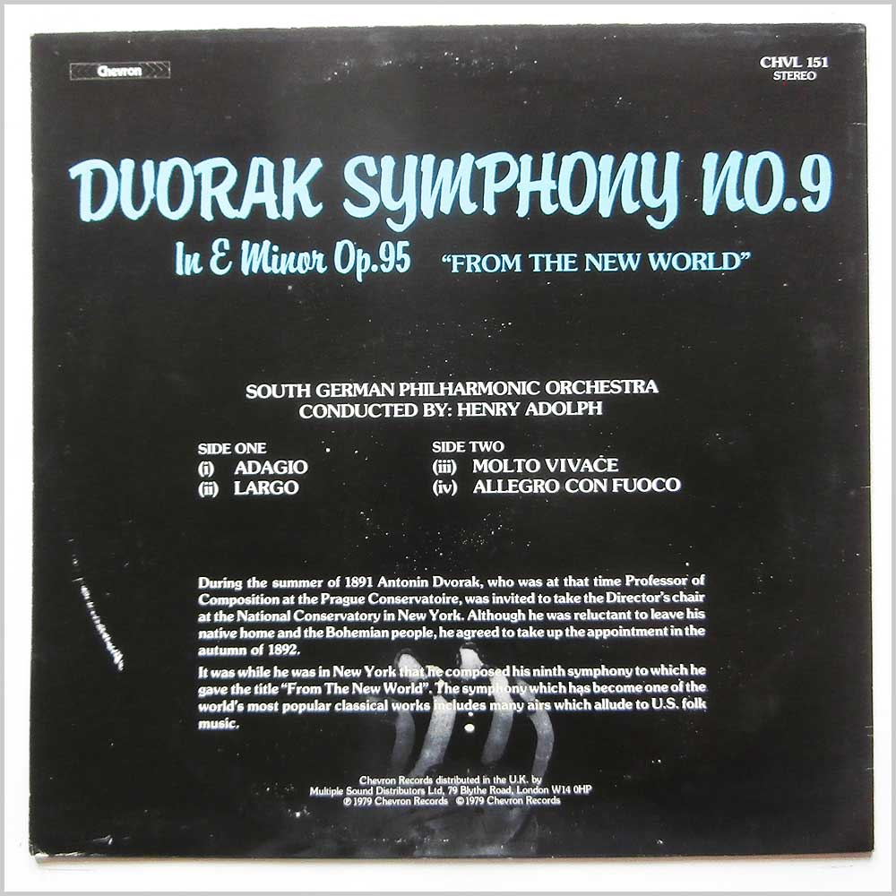 Henry Adolph, South German Philharmonic Orchestra - Dvorak: Symphony No. 9 in E Minor Op. 95 From The New World  (CHVL 151) 
