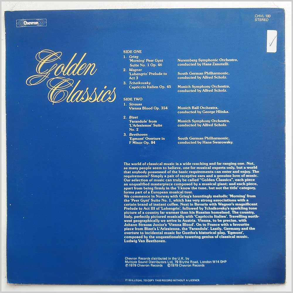 Various - Golden Classics  (CHVL 180) 