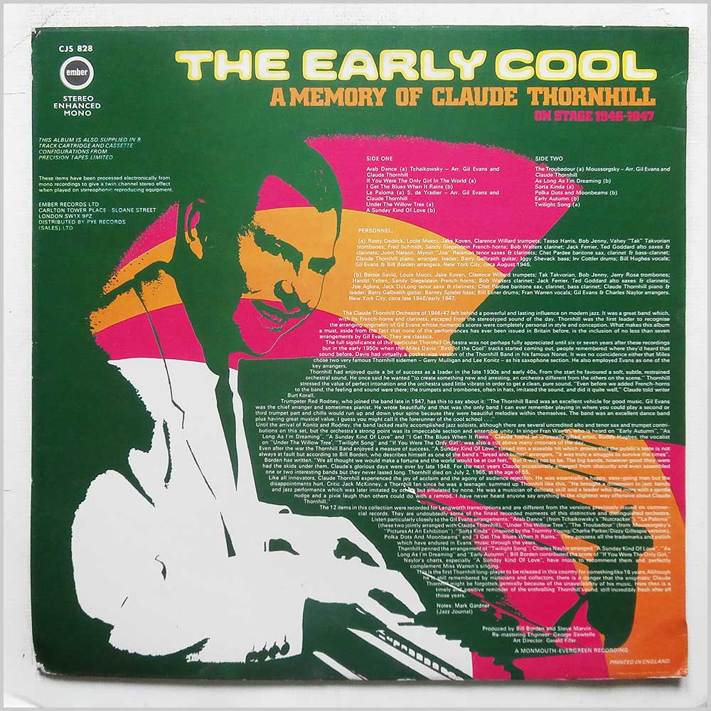 Claude Thornhill - The Early Cool: A Memory Of Claude Thornhill On Stage 1946-1947  (CJS 828) 