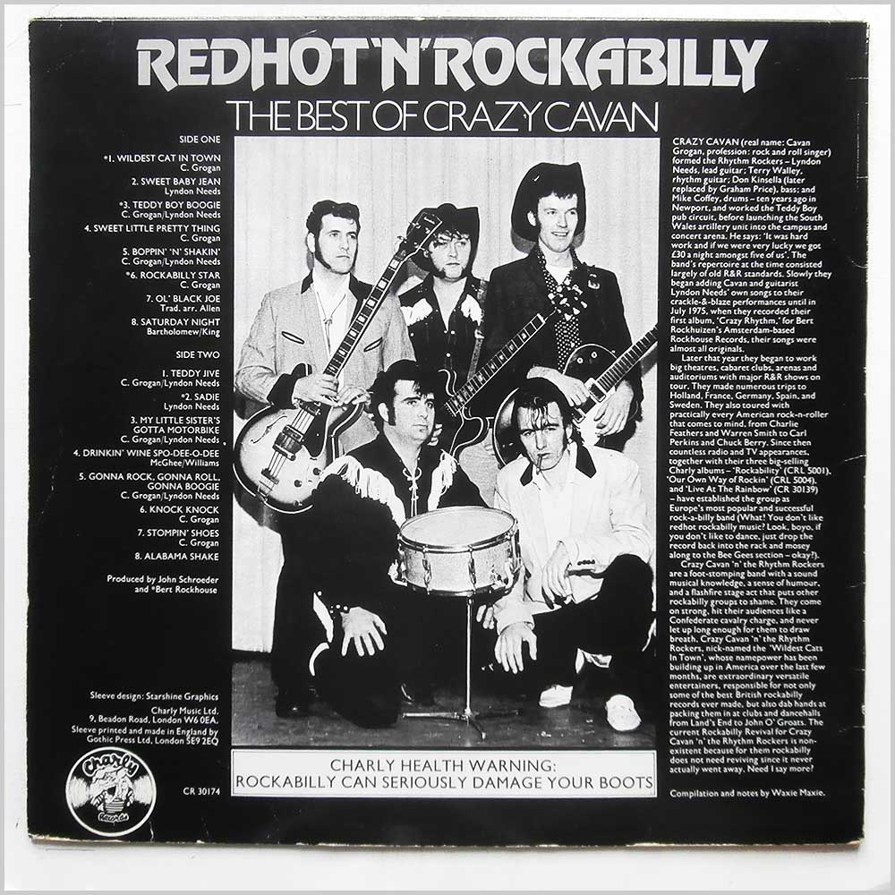 Crazy Cavan and The Rhythm Rockers - Redhot 'N' Rockabilly: The Best Of Cray Cavan  (CR 30174) 