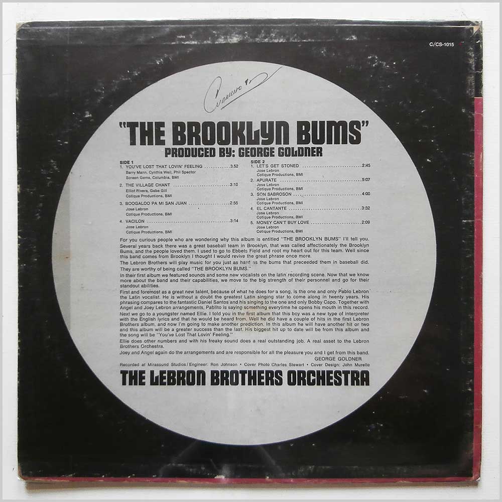 The Lebron Brothers Orchestra - The Brooklyn Bums  (CS-1015) 